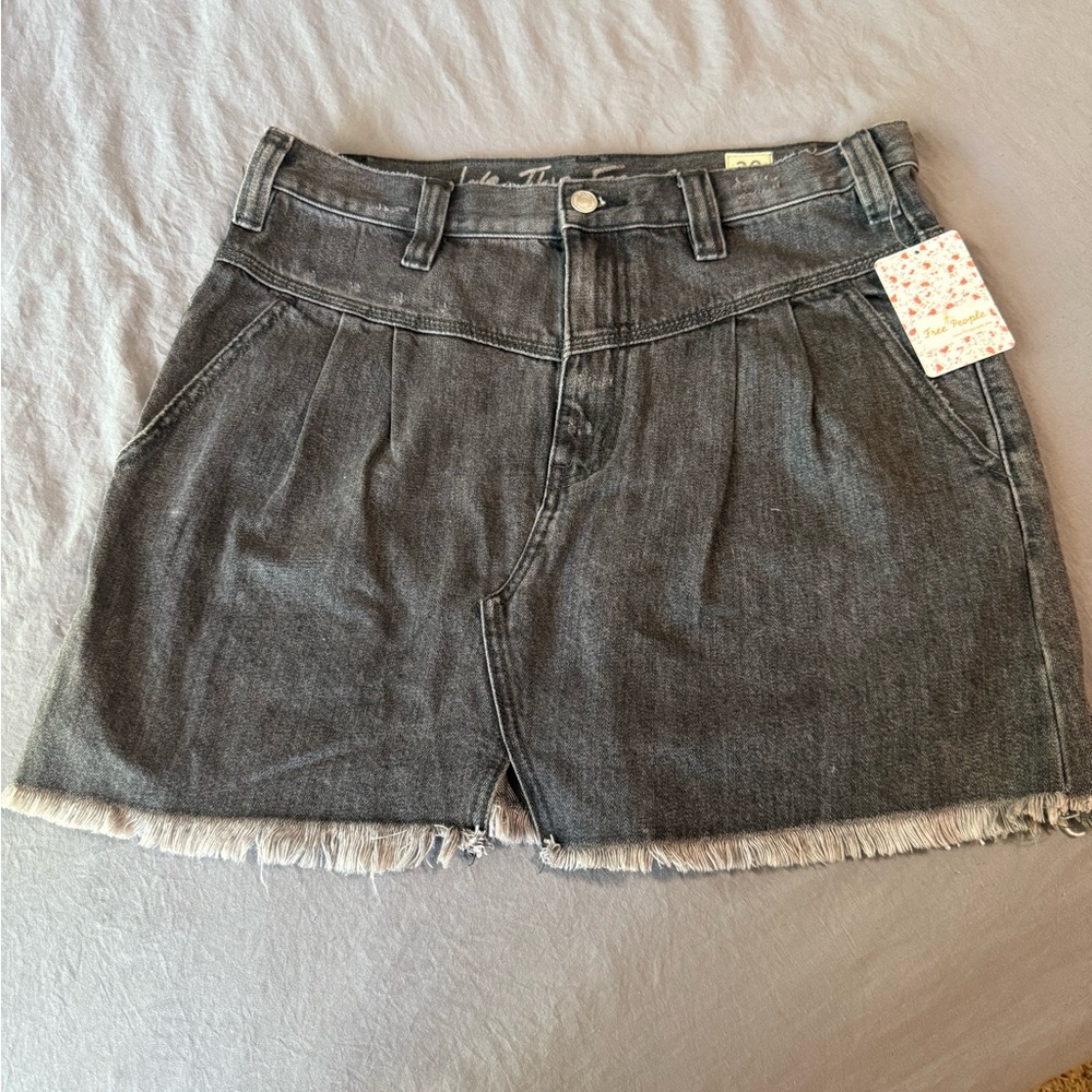Free People Charcoal Denim Skirt Size 30